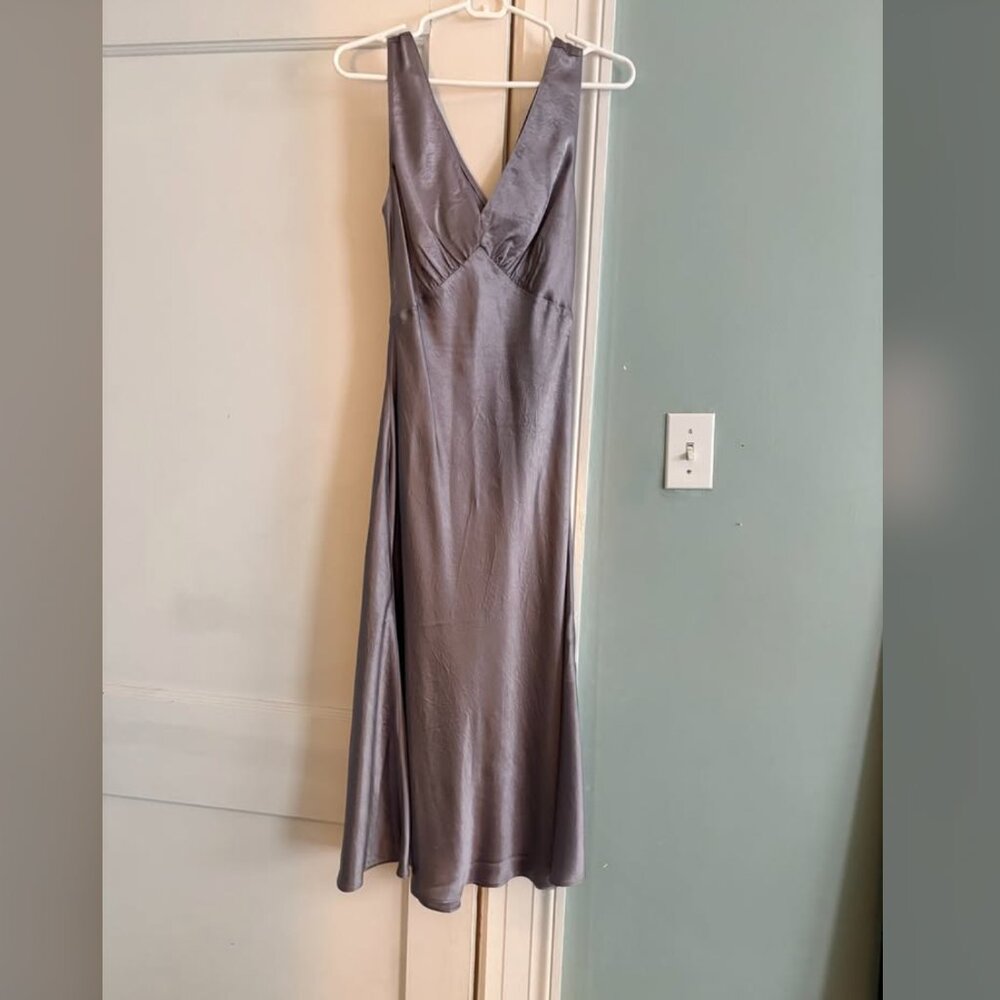 darya double v neck dress in freesia, xs - margaret o'leary